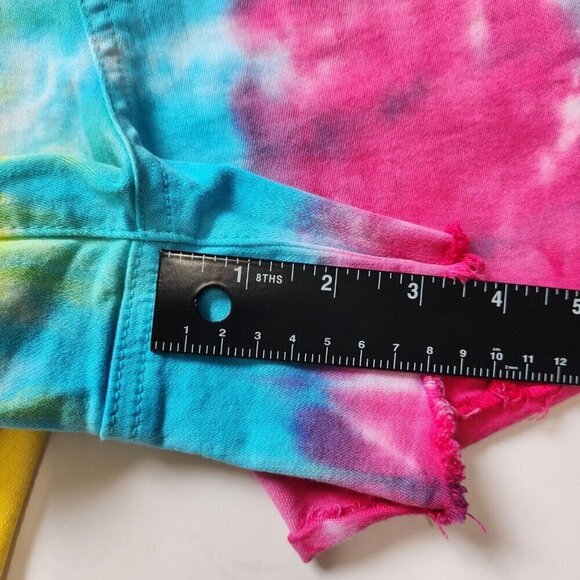 Judy Blue NWOT Snow Cone Tie Dye Cut Off Denim Shorts M Colorful Stretch Rainbow - Picture 7 of 8